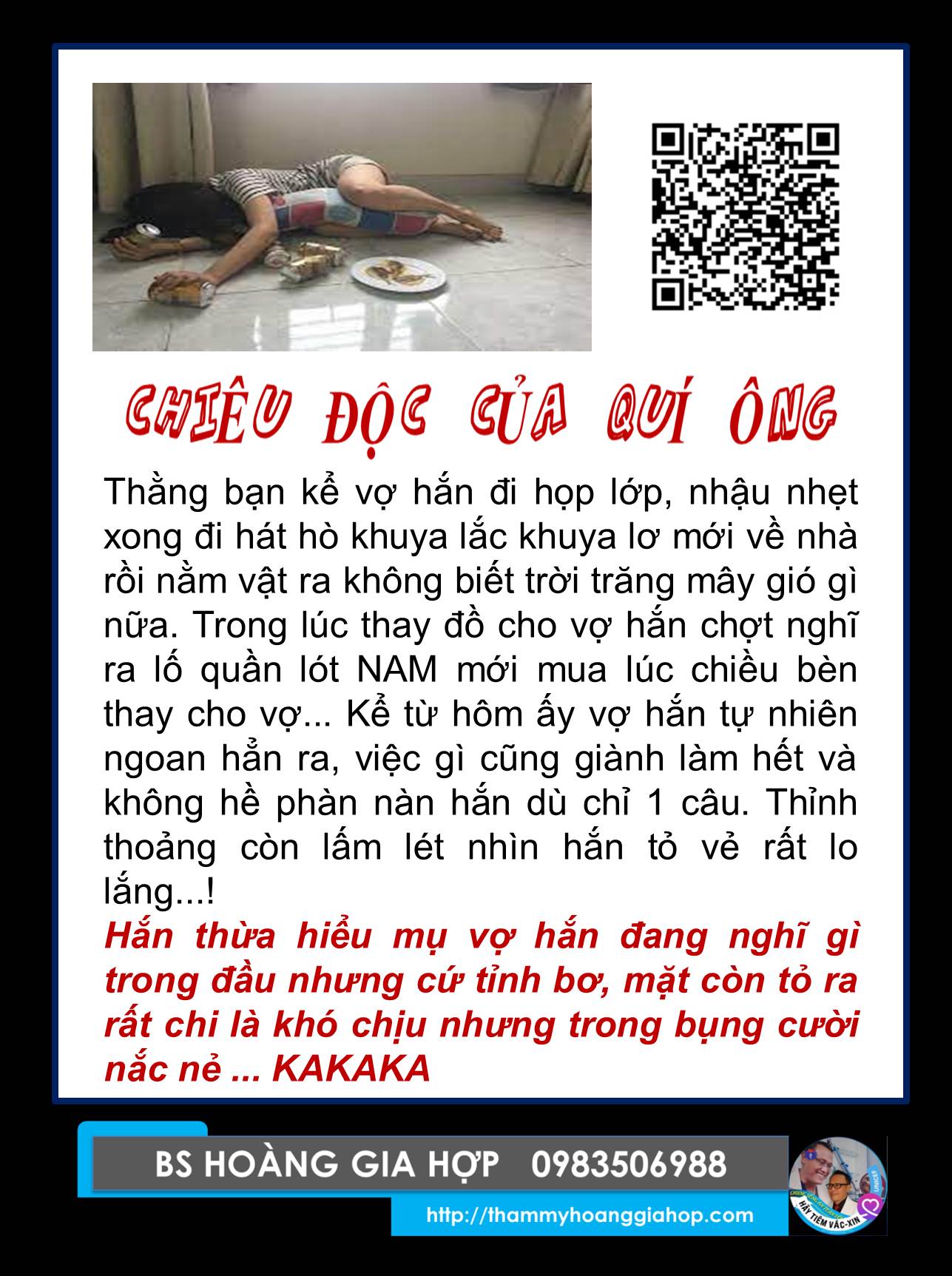 CHIÊU ĐỘC CỦA QUÍ ÔNG