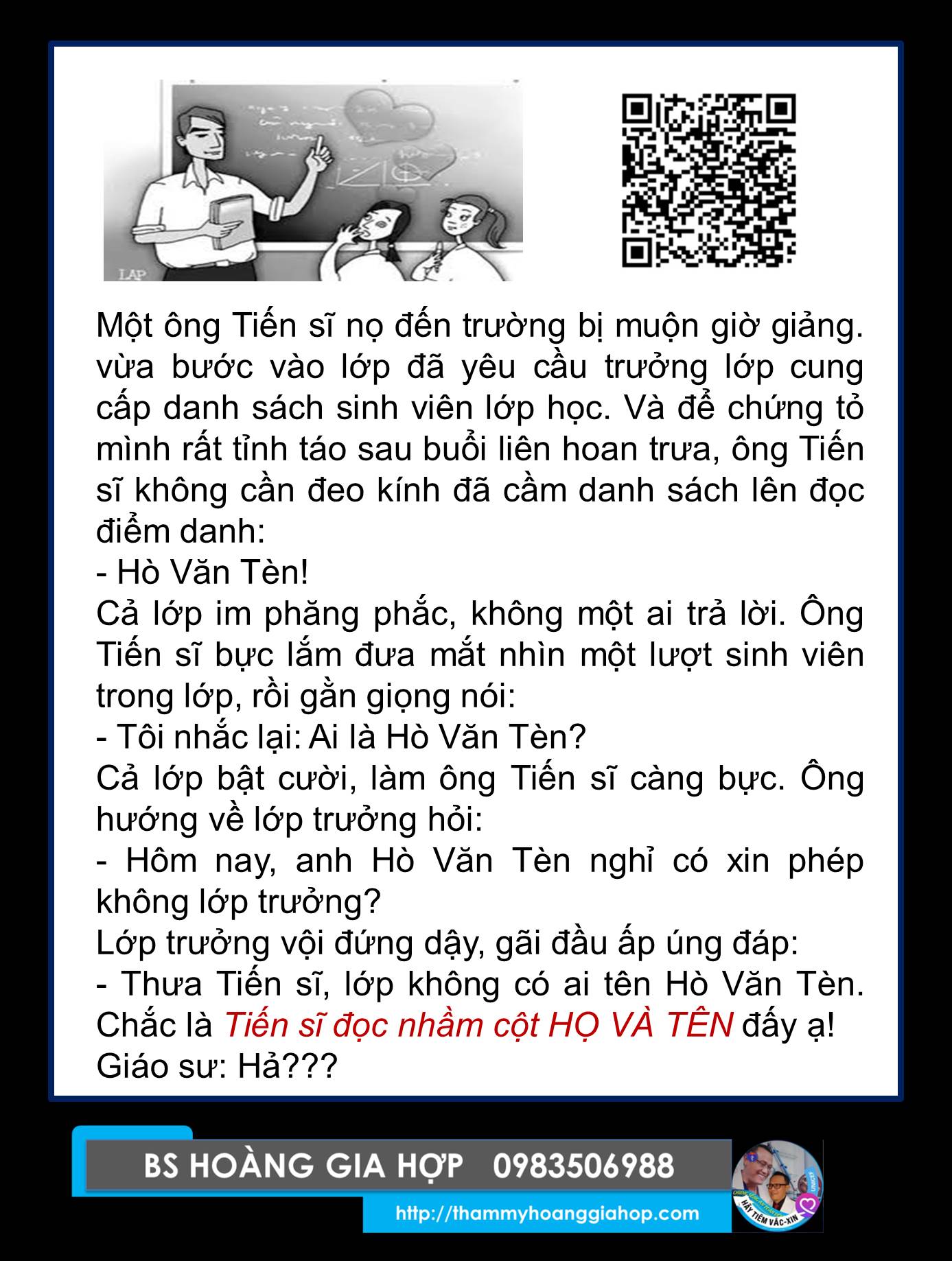 Chuyện Ngài TIẾN SĨ