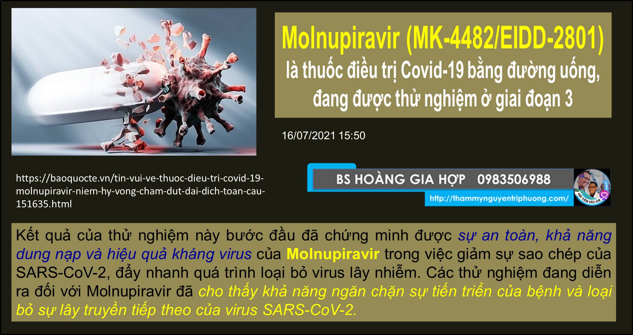 Molnupiravir: Niềm hy vọng chấm dứt đại dịch toàn cầu