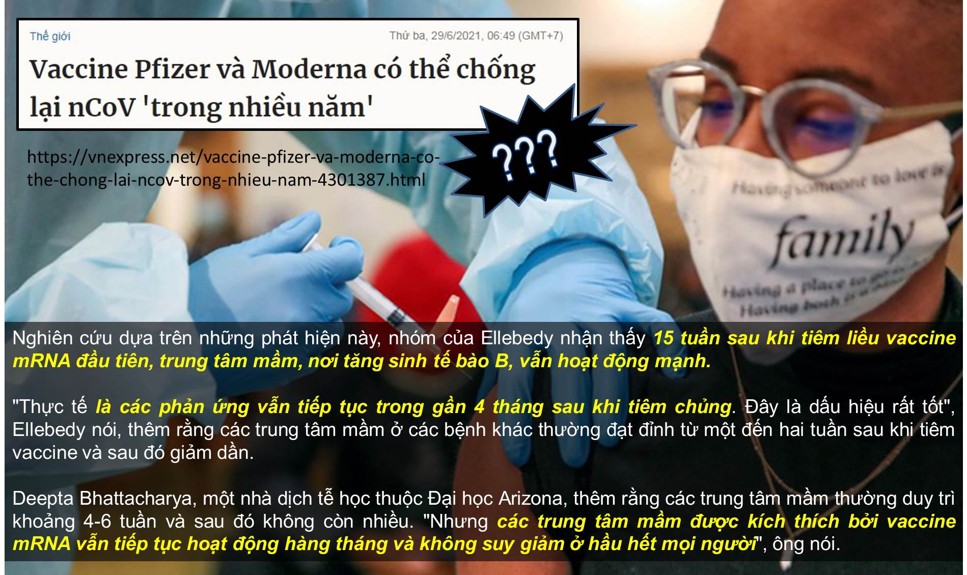 Vaccine Pfizer BioNtech và Moderna có hiệu quả trong nhiều năm ...???