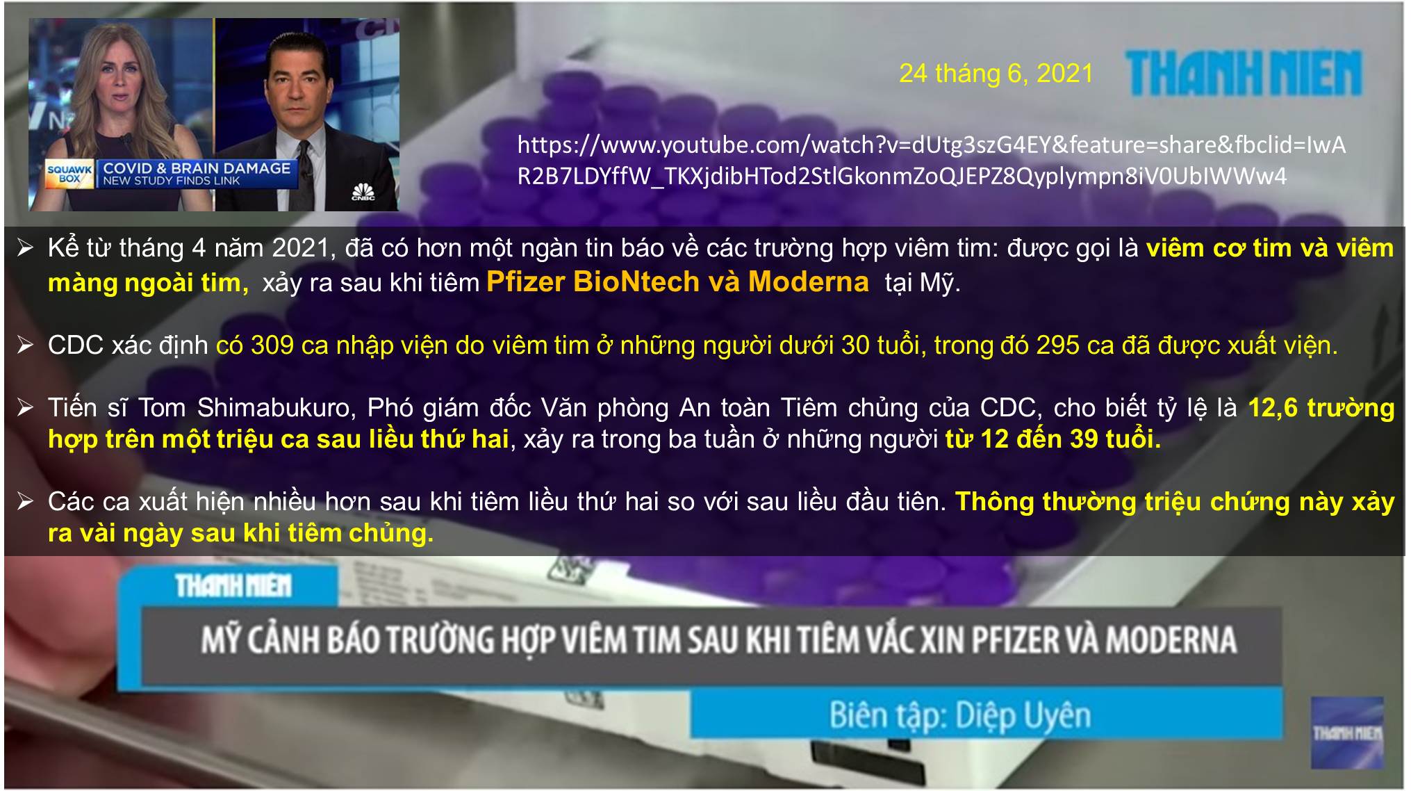 Không có gì là tốt 100% : Vaccine Pfizer BioNtech và Modrna đã gây ra những tác dụng phụ đáng lo ngại !!!