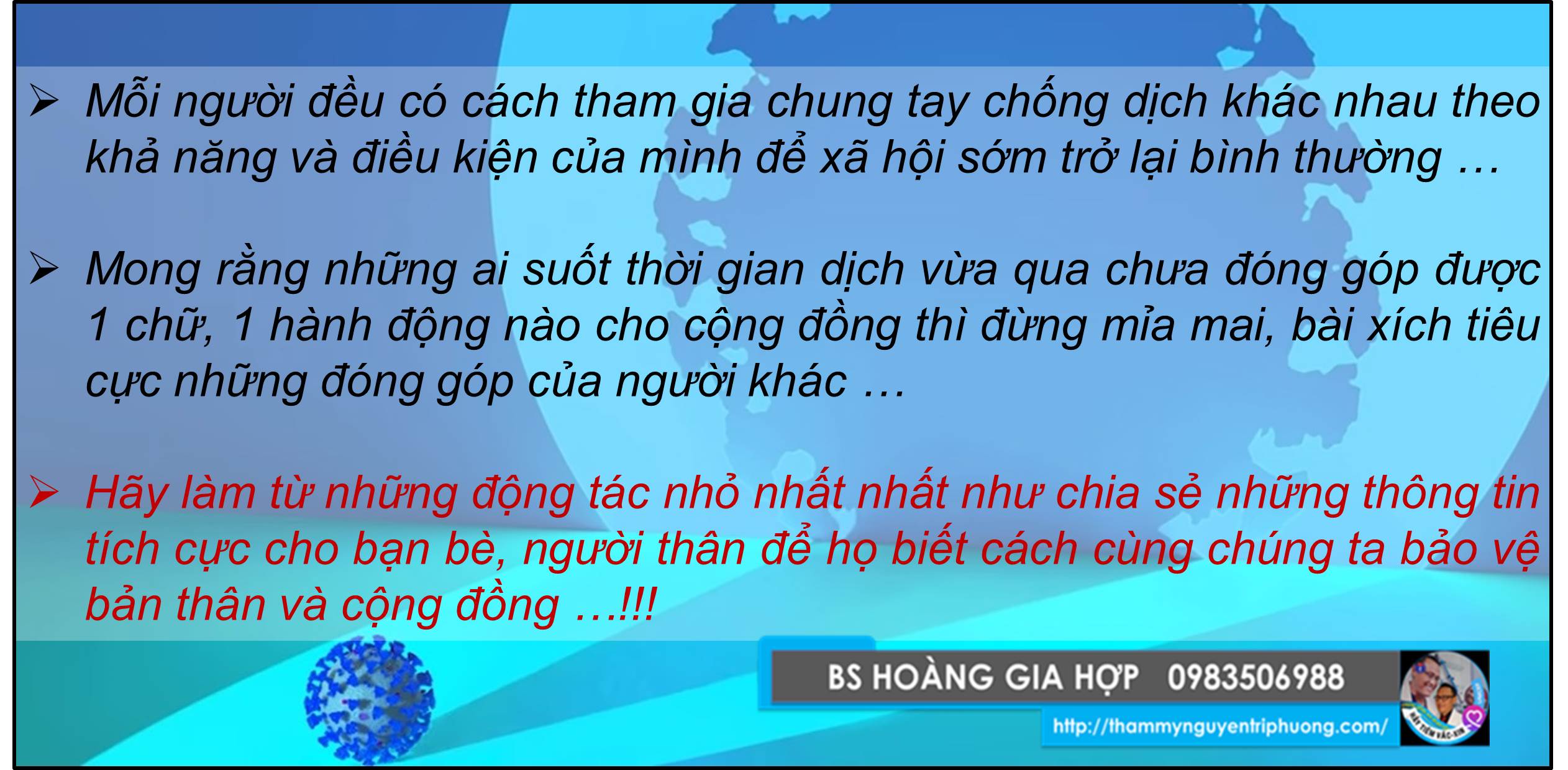 Tham gia chống Dịch bệnh có nhiều cách ...