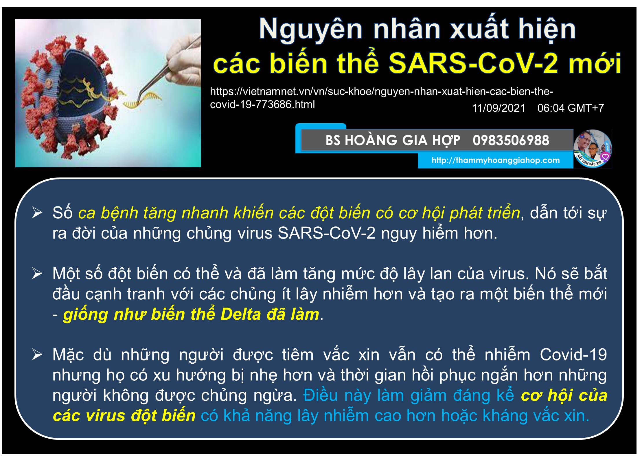 NGUYÊN NHÂN XUẤT HIỆN CÁC BIẾN THỂ SARS-COV-2 MỚI