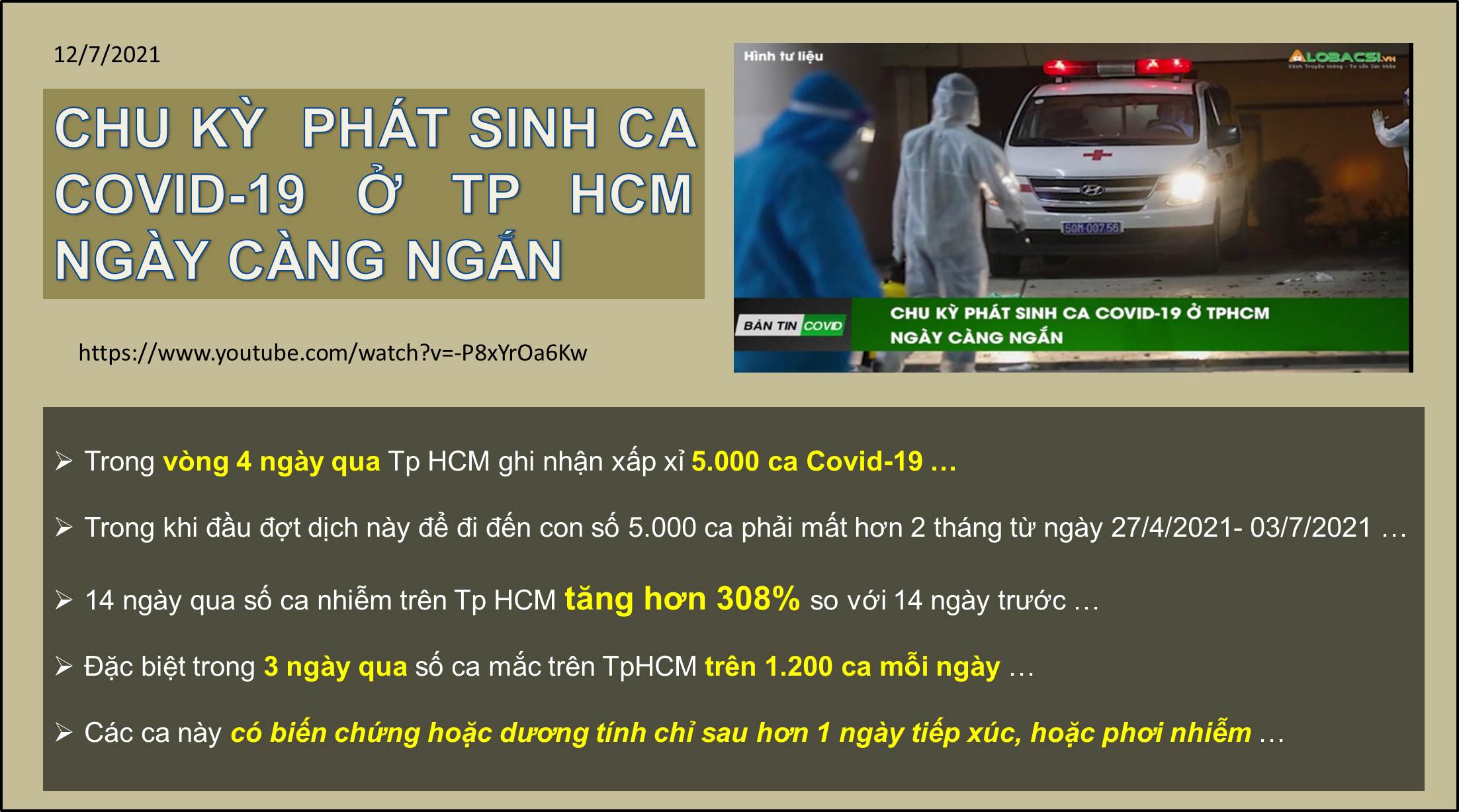 CHU KỲ  PHÁT SINH CA COVID-19 Ở TP HCM NGÀY CÀNG NGẮN