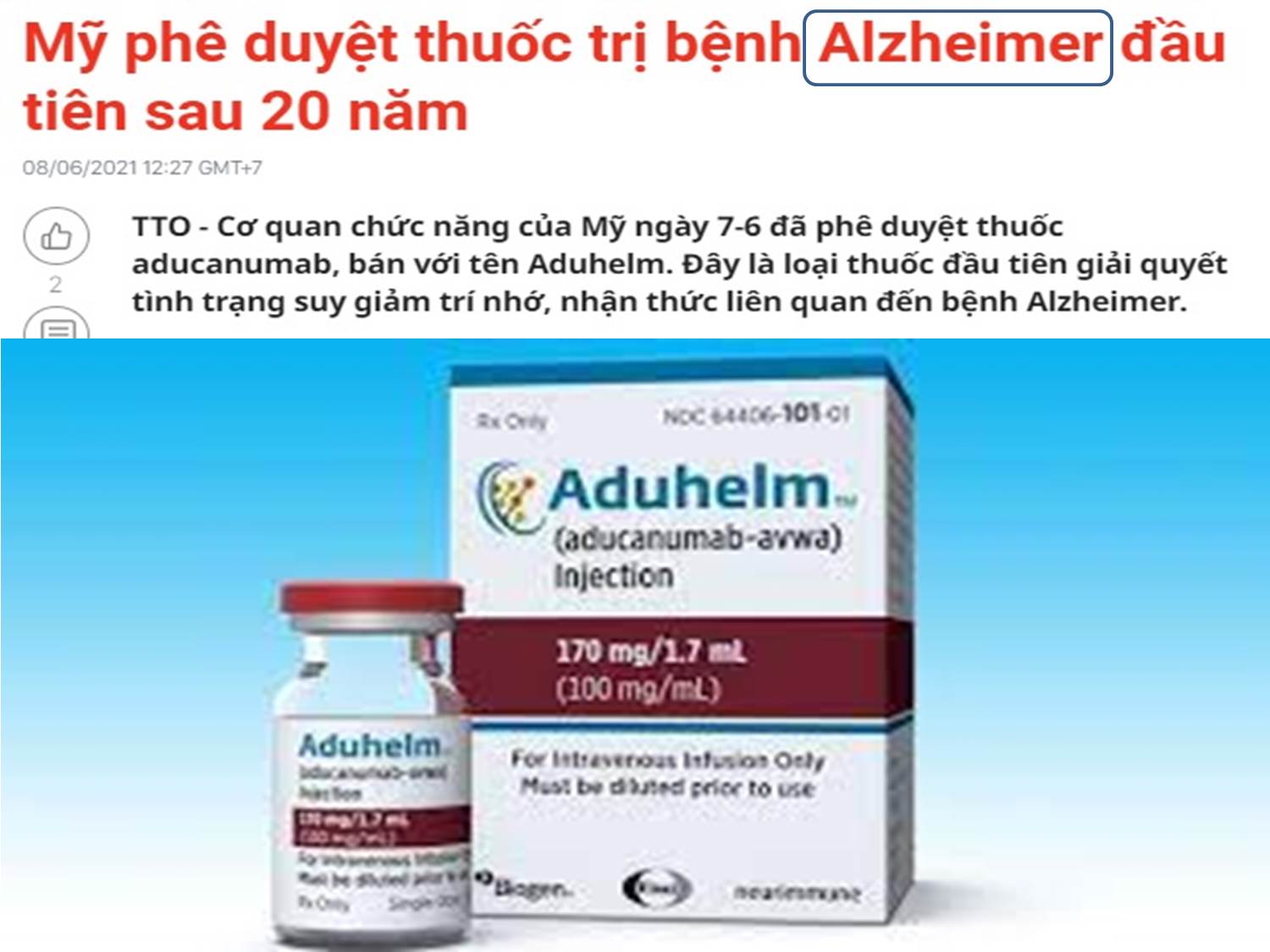 Mỹ phê duyệt thuốc trị bệnh ALZHEIMER đầu tiên sau 20 năm