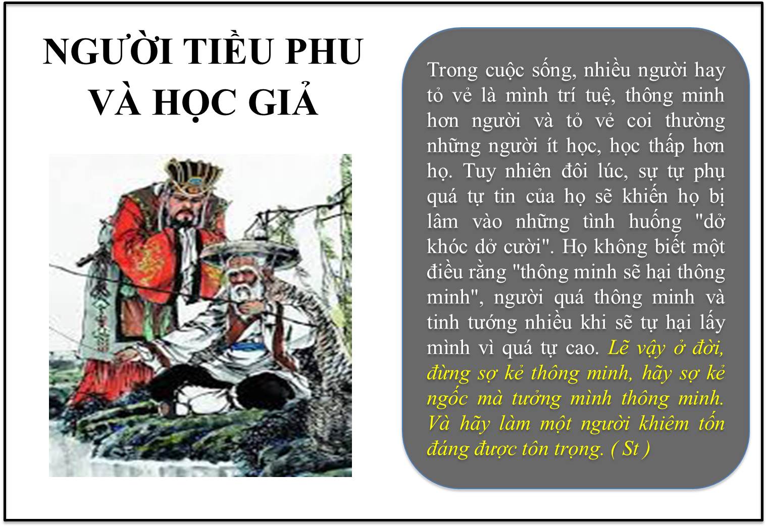 NGƯỜI TIỀU PHU VÀ HỌC GIẢ ...