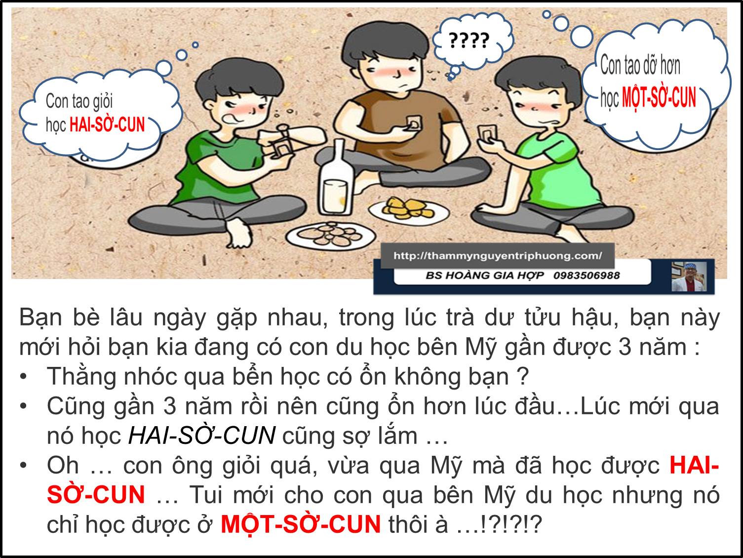 CHÁU NÓ ĐI DU HỌC NƯỚC NGOÀI ...!!!